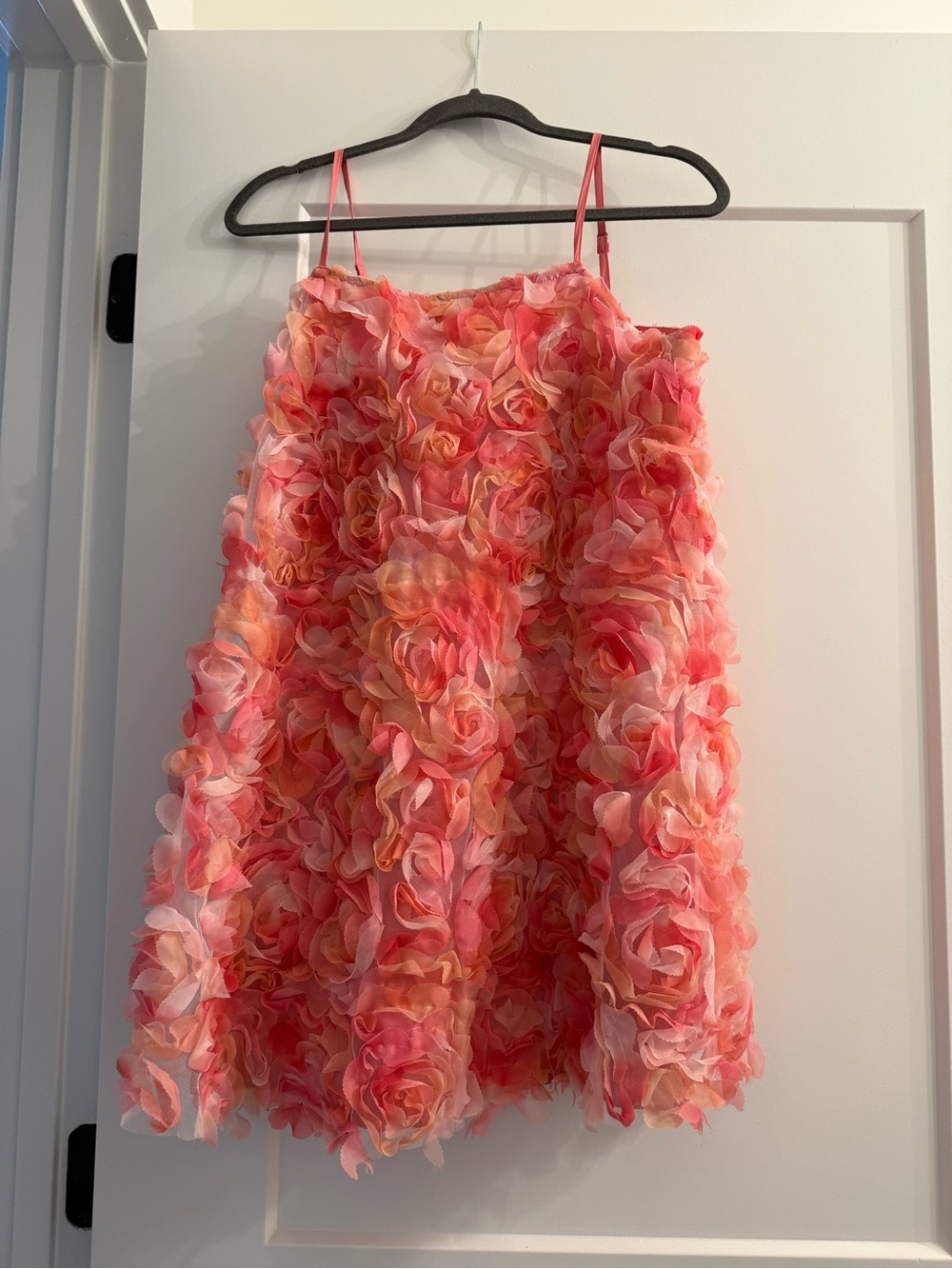 Lena Pink and Coral Floral Appliqué Mini Dress